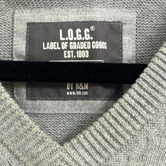 H&M Grey 100% Cotton Men's Sleeveless Sweater Vest - Sz Small - Picture 2 of 13